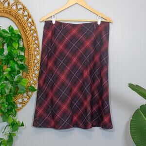 Vtg White Stag Plaid Wool Blend Midi Skirt Lined Dark Academia | Dark Autumn